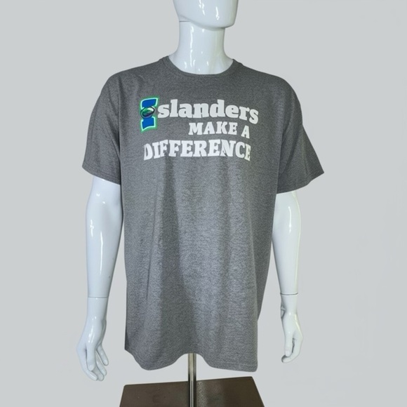 Gildan Unisex TAMCC Islanders Make a Difference Heather Gray Short Sleeve Tee - Picture 1 of 6